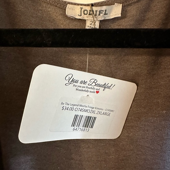 Plus size brown fringe duster - Picture 3 of 3